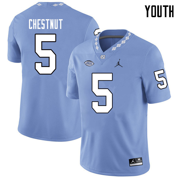 Jordan Brand Youth #5 Austyn Chestnut North Carolina Tar Heels College Football Jerseys Sale-Carolin